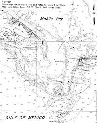 1921 Nautical Chart 1266 Of The Entrance To Mobile Bay