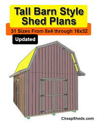 Tall Gambrel Barn Shed Plans