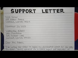 how to write a support letter step by