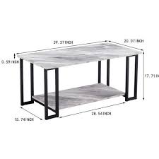 Marble Mdf Coffee Table With Metal Leg