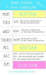 4 week sprint triathlon training plan