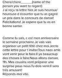french letter to invite your friend