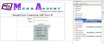 in detailsview control in asp net