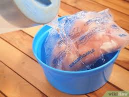 Defrosting in the fridge place your chicken in a large sealed sandwich bag. 3 Ways To Defrost Chicken Wikihow