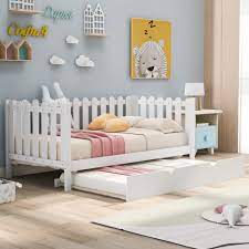 with trundle wood twin bed frame