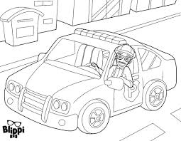 Use your mouse to color online the picture «excavator», or print out a black & white coloring sheet and color it with your crayons & paints! Blippi Driving Police Car Coloring Page Free Printable Coloring Pages For Kids