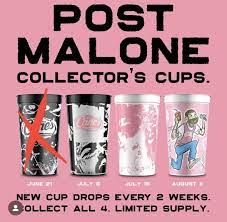 post malone raising canes cup full set