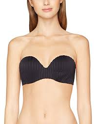Amazon Com Pour Moi Pleated Strapless Bikini Top Black