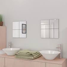 Mirror Tiles Glass Square Wall