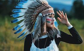 feather women makeup asian native