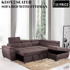 new keon rhino fabric sofa bed lhf rhf