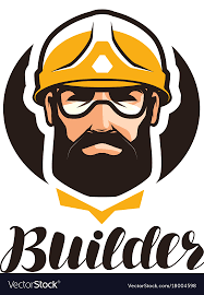 Builder Constructor Logo Industry Support Vector Image