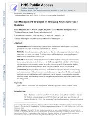 Pdf Self Management Strategies In Emerging Adults With Type