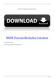 Biow Personal Biorhythm Calculator Serial Key By Thepormoki