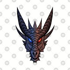 Red And Blue Dragon Face