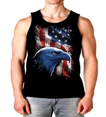 Patriotic Tank Top American Eagle Mens Muscle Shirt S 2xl
