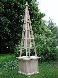 Small obelisk trellis for pots, plants and for. Structures For The Garden Garden Arbors Garden Trellises And Woodwork Obelisk Planter Obelisk Trellis Garden Arbor