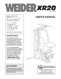 Weider Xr20 Users Manual Manualzz Com
