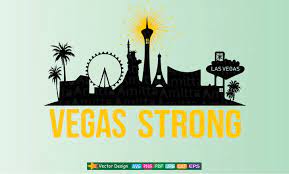 vegas strong cityscape art graphic by
