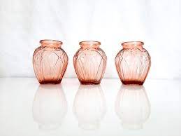 Pink Depression Glass Vase Vintage