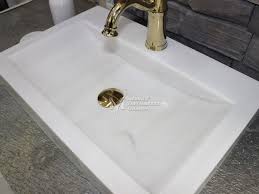 Afyon White Marble Rectangular Sink