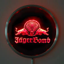 Us 19 99 Rs A0233 Jagermeister Jager Bomb Bull Led Neon Round Signs 25cm 10 Inch Bar Sign With Rgb Multi Color Remote Wireless Control In Plaques