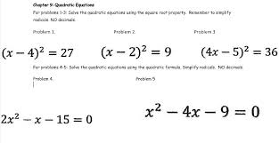 Solved Chapter 9 Quadratic Equations