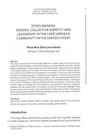 d nos manera gender collective identity and leadership in the d nos manera gender collective identity and leadership in the cape verdean community in the united states
