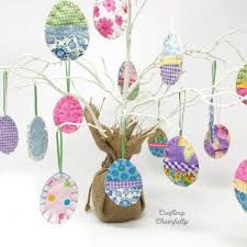 diy easter egg ornaments using fabric