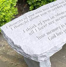 Memorial Stone Garden Bench Engraved