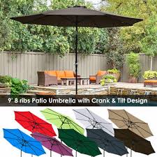 9ft 8ribs Outdoor Patio Umbrella Crank