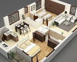 3bhk flat floor plan designs service at