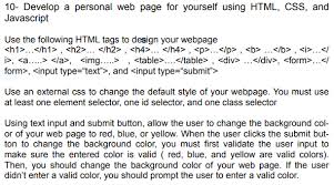 10 develop a personal web page for