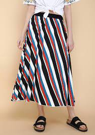 crossing lines multi color skirt