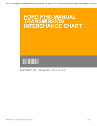 Ford F150 Manual Transmission Interchange Chart