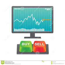 Buy And Sell Buttons With Stock Chart Stock Vector