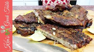 slow cooked marinated ribs greek