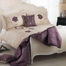 Elegant Cream And Purple Bedding Set