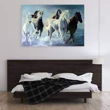beautiful horses running vastu art wall
