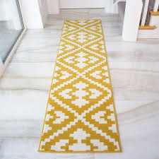 yellow ochre grey geometric rug scandi