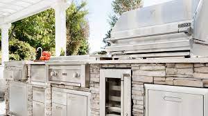 stainless steel outdoor kitchen in