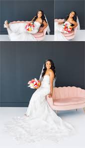 fun colorful studio bridal portraits