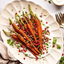 in roasted carrots with yogurt sauce