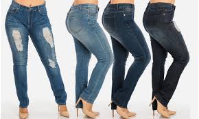Nine Planet Womens Plus Size Whiskered Straight Leg Jeans