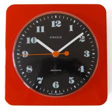 1960s 1970s Red Plastic Kienzle Wall Clock