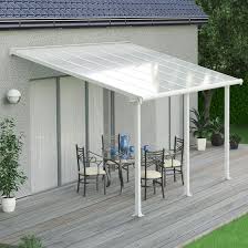 White Patio Cover With Clear Panels