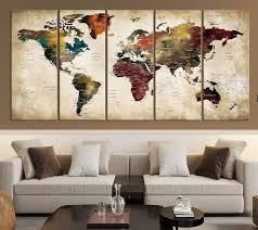 world map canvas wall art large map of