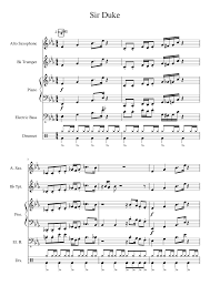 Sir Duke Sheet Music For Piano Alto Saxophone Trumpet