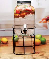 Jar Glass W Stand Beverage Dispenser