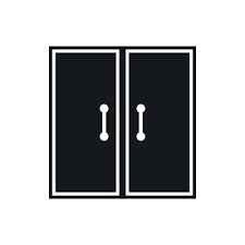 Two Glass Doors Icon Simple Style